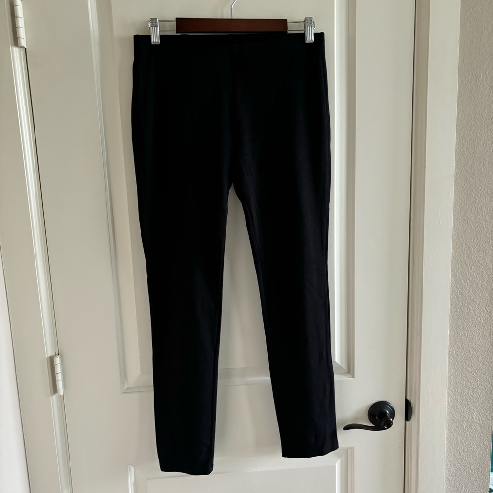 Eileen Fisher black slim leg pull-on pants PM EUC